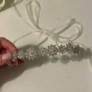 Beaded Headpiece with crystal & pearl accents